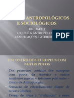 ESTUDOS ANTROPOLÓGICOS E SOCIOLÓGICOS Unidade 1