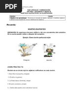 3°B Adjetivos Calificativos Guía 2