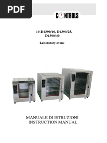 Manuale Di Istruzioni Instruction Manual: Laboratory Ovens