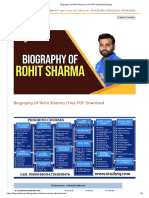 Biography of Rohit Sharma - Free PDF Download Studyiq