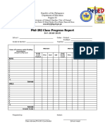 Phil-IRI Class Progress Report: Division of Island Garden City of Samal