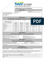 Valve Regulated Lead Acid Battery: - Material Safety Data Sheet