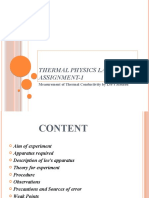 Thermal Physics Lab Assignment-1: Measurement of Thermal Conductivity by Lee's Method