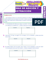 Problemas de Adición y Sustracción para Cuarto Grado de Primaria