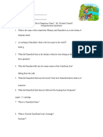 "The Most Dangerous Game": By: Richard Connell Comprehension Questions