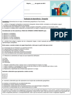 Avaliação de Dependência 1º Ano - Geografia