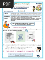 Conozco Los Alimentos y Las Funciones Que Cumplen en El Organismo Jueves 02 Ciencia Con Experimento