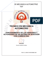 Funcionamiento de Sensores y Actuadores en Un Sistema de Inyección Electrónica Con Common Rail