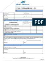 Induction Training Record - Itr: Elmar Marinas LLC PO Box 4955, Umm Al Quwain, United Arab Emirates