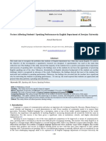 Factors Affecting Students' Speaking Performance in English Department of Jawzjan University