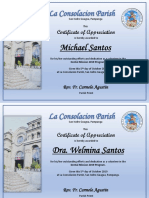 Michael Santos: Certificate of Appreciation