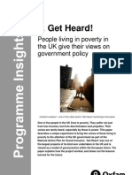 Get Heard! People Living in Poverty in The UK Give Their Views On Government Policy