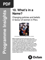 What's in A Name? Changing Policies and Beliefs in Favour of Women in Peru