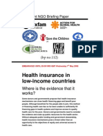 Health Insurance in Low Income Countries: Where Is The Evidence That It Works?