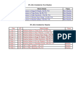 IPL 2011 Schedule