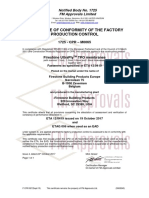 Certificate of Conformity of The Factory Production Control: Notified Body No. 1725 FM Approvals Limited