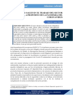 Seguridad y Salud en El Trabajo Del Sector Público, A Propósito de La Pandemia Del Coronavirus