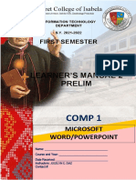 Learner'S Manual 2 Prelim: First Semester