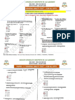 Doon Indian Defence Academy Nda Gat 2020 Question Paper Answer Key