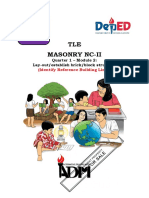 TLE Masonry Nc-Ii: Quarter 1 - Module 2: Lay-Out/establish Brick/block Structure