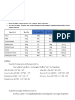 Ingredients Quantity % of Ingredient New Weight Converted Weight FCF: 1.67