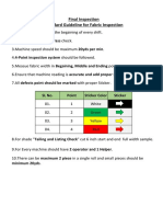 Final Inspection Standard Guideline For Fabric Inspection: SL No. Point Sticker Color Sticker