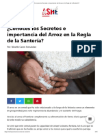 ¿Conoces Los Secretos e Importancia Del Arroz en La Regla de La Santería