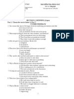 Section I: Listening (2.6Pts) Part 1: Choose The Correct Letter A, B or C. Course Feedback