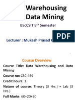 Data Mining and Data Warehouse - Mukesh Prasad Chaudhary