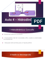 Aula 4 HIDRAÚLICA Hidrodinâmica