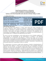 Syllabus Curso Desarrollo Socio Afectivo y Moral