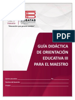 Tercer Semestre. - Guía Didáctica Del Docente. - Orientación Educativa III