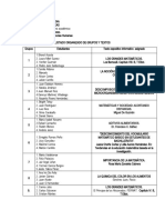 Grupos y Textos para Actividad de Lectura Critica P Matemáticas