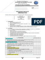 CHECKLIST PROCEDURES (Immunization)