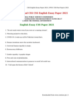 CSS English Essay Paper 2021 - FPSC CSS Past Papers 2021