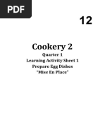 Cookery 2: Quarter 1 Learning Activity Sheet 1 Prepare Egg Dishes "Mise en Place"