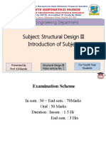 Subject: Structural Design III Introduction of Subject: Examination Scheme