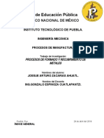 Procesos de Formado y Recubrimiento de Metales