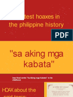 Greatest Hoaxes in The Philippine History