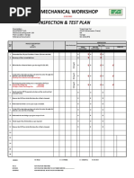 Mechanical Workshop: Inspection & Test Plan