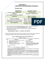 Assignment-1 Quality Standards For Civil Engineering Materials (1) Low Heat Cement (IS 12600: 1989) : Physical Requirements Specifications