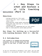 Module 9: Key Steps To Start, Market and Sustain A Successful Life Coaching Business (Part 1)