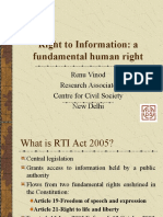 Right To Information: A Fundamental Human Right: Renu Vinod Research Associate Centre For Civil Society New Delhi