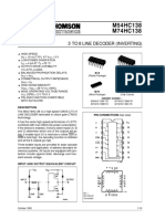 M54HC138 M74HC138: 3 To 8 Line Decoder (Inverting)