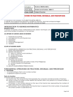 MODULE 1 - Business Math: Fundamental Operations On Fractions, Decimals, and Percentage