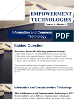 Empowerment Technologies: Information and Communication Technology