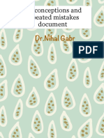 Misconceptions and Repeated Mistakes Document: DR - Nihal Gabr