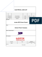 P-E-Ll-Z-001 Electrical Load List