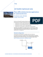 GE Multilin Technical Note: Phase Differential Protection Applications For Autotransformers