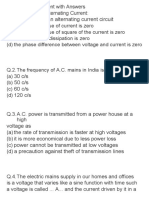 Mcqs Based On Alternating Current: in General in An Alternating Current Circuit